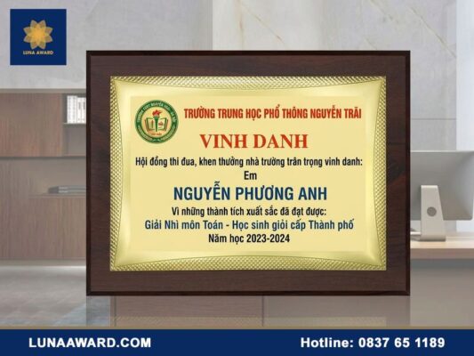 Bảng vinh danh học sinh giỏi cấp trường